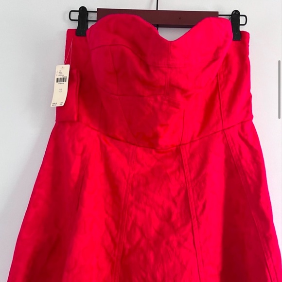 NWT Anthropologie  Jacquard  floral print Strapless Midi Dress - Picture 6 of 16